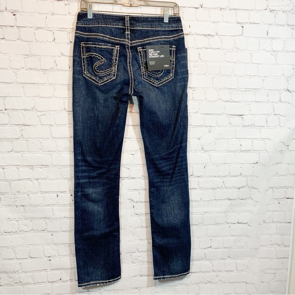 Silver Jeans Suki Curvy Fit Mid Rise Straight Leg NWT - Picture 2 of 9